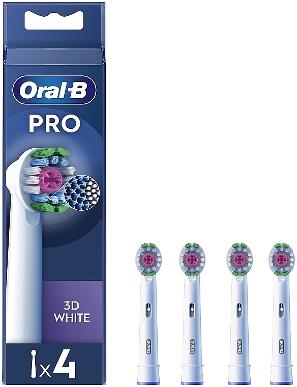 Змінні насадки для електричної зубної щітки, 4 шт. - Oral-B Pro 3D White — фото N1