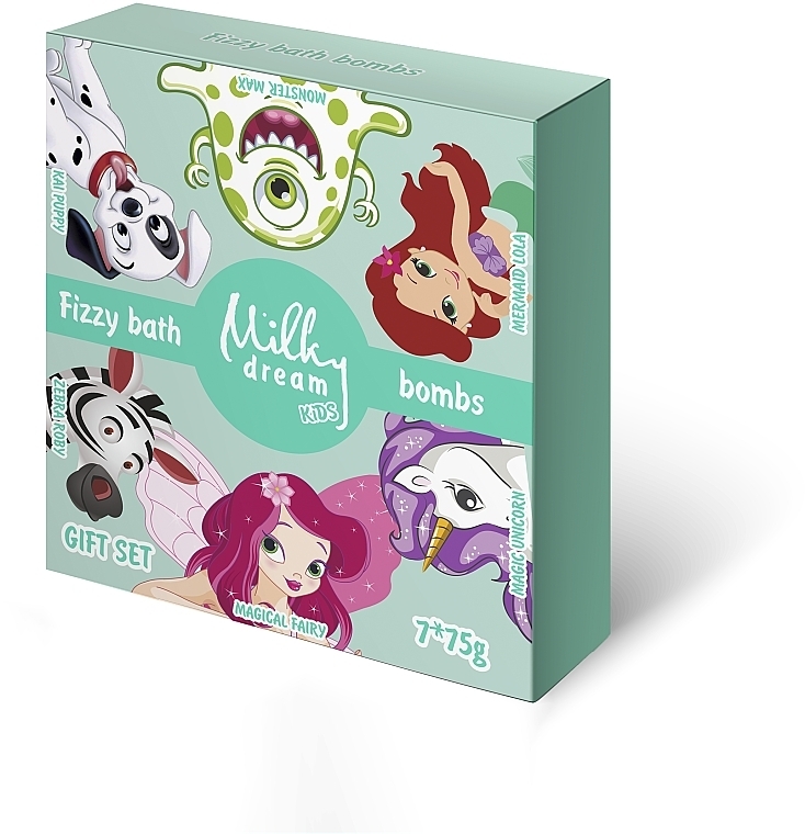 Набор, 7 продуктов - Milky Dream Kids Fizzy Bath Bombs Gift Set  — фото N1