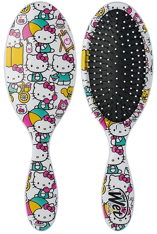 Щітка для волосся компактна, Хелоу Кітті, біла - Wet Brush Mini Detangler Hair Brush Hello Kitty White — фото N1