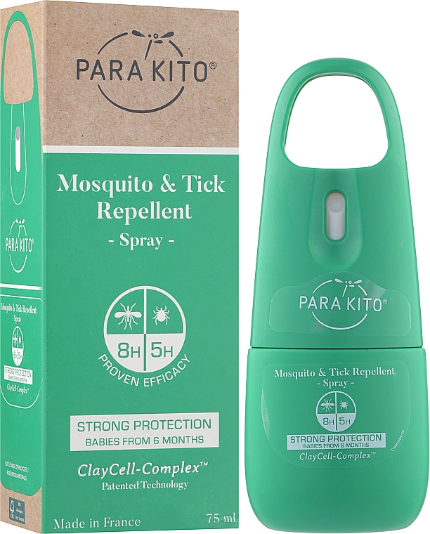 Спрей от комаров и клещей, сильная защита - Para’Kito Family Strong Protection Mosquito & Tick Repellent — фото N2