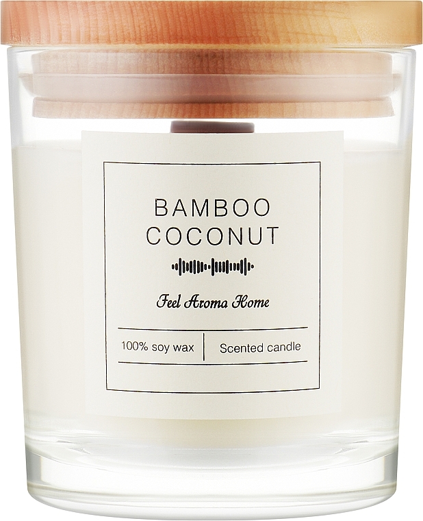Ароматическая свеча "Бамбук и кокос" - Feel Aroma Home Bamboo & Coconut Scented Candle