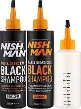 Шампунь для маскировки седины - Nishman Hair&Beard Care Black Shampoo Bundle — фото N2