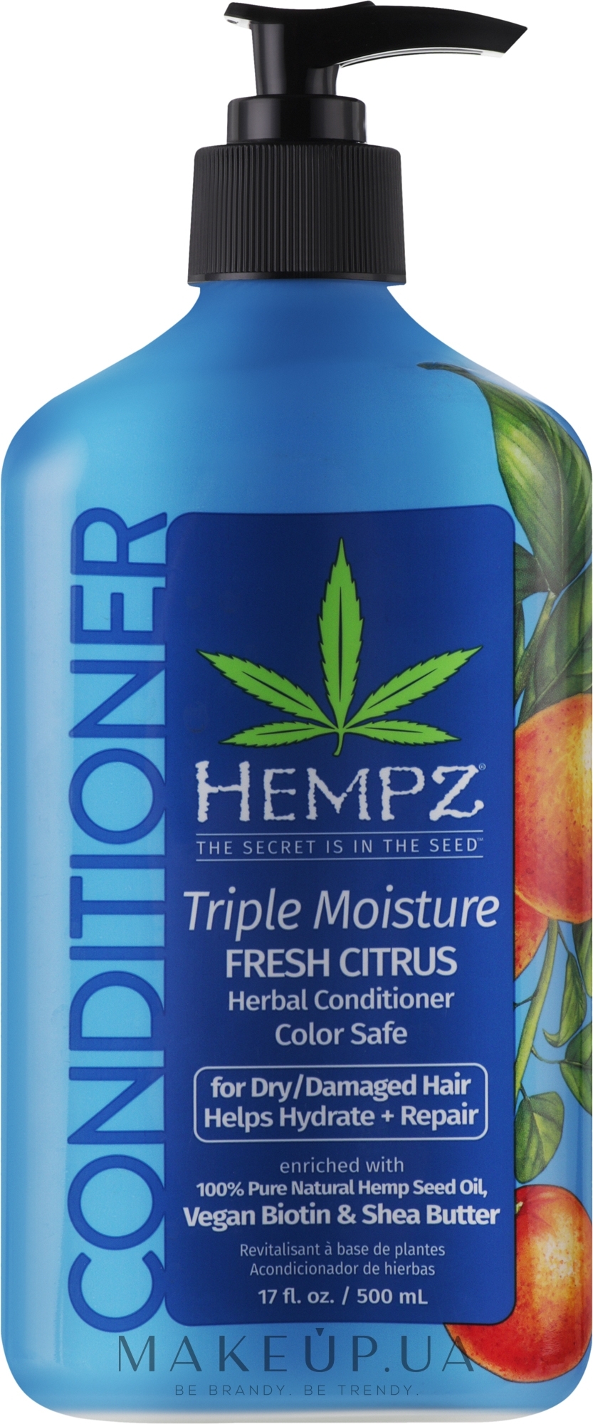 Кондиционер "Тройное увлажнение" для сухих волос - Hempz Triple Moisture Replenishing Fresh Citrus Conditioner — фото 500ml