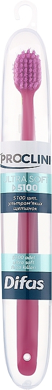 Зубная щетка "Ultra Soft" 512063, розовая с розовой щетиной, в кейсе - Difas Pro-Clinic 5100 — фото N1