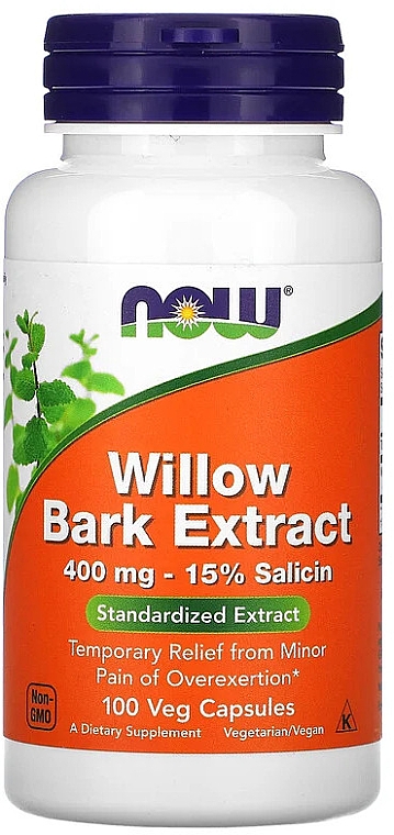 Капсули "Екстракт кори верби", 400 мг - Now Foods Willow Bark Extract 400mg Capsules — фото N1