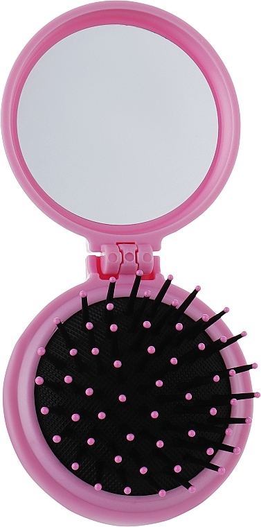 Щетка складная с зеркалом, С0231, розовая - Rapira