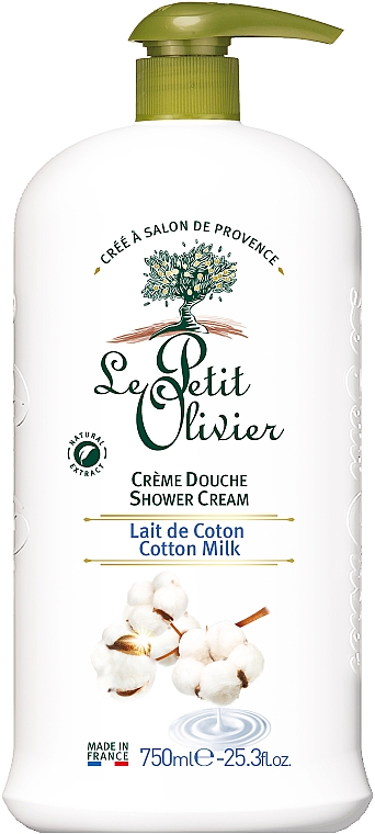 Крем для душа "Хлопок Молоко" - Le Petit Olivier Extra Gentle Shower Creams — фото N1