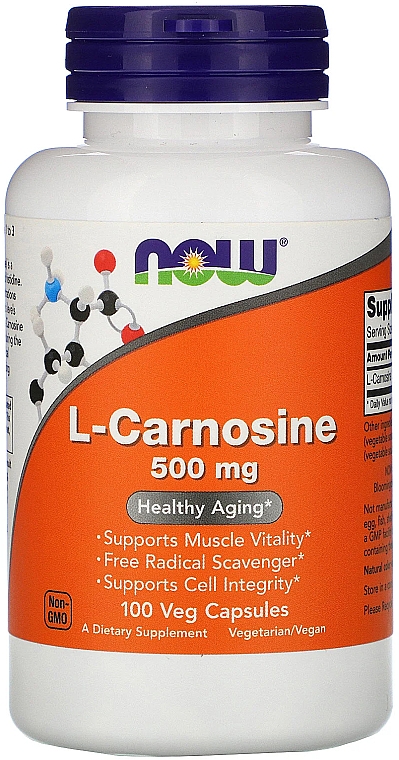 Пищевая добавка "L-карнозин", 500 мг - Now Foods L-Carnosine Veg Capsules — фото N3