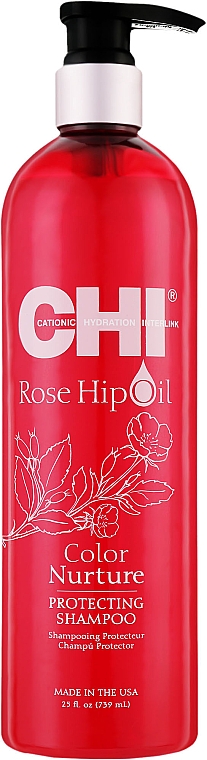 Шампунь для фарбованого волосся - CHI Rose Hip Oil Color Nurture Protecting Shampoo — фото N5