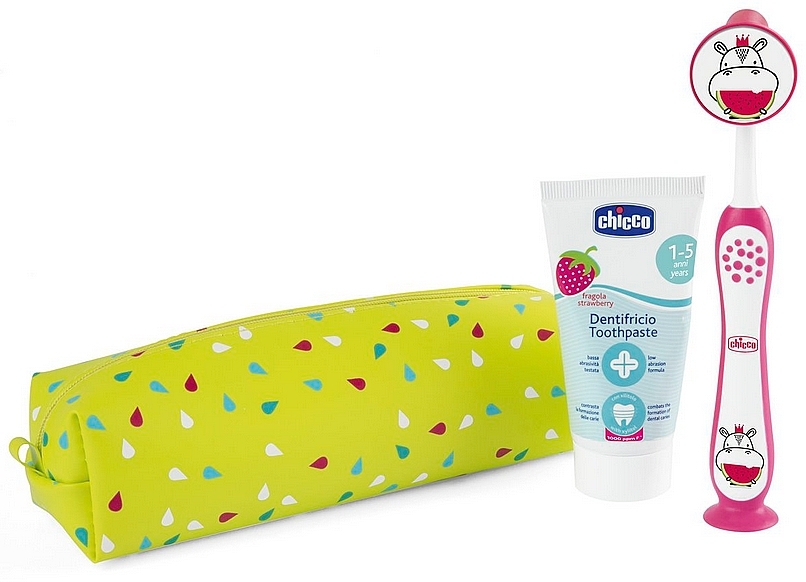 Набір для догляду за порожниною рота дітей 3+ - Chicco (toothpaste/50ml + toothbrush/1pc + acc/1pc) — фото N1