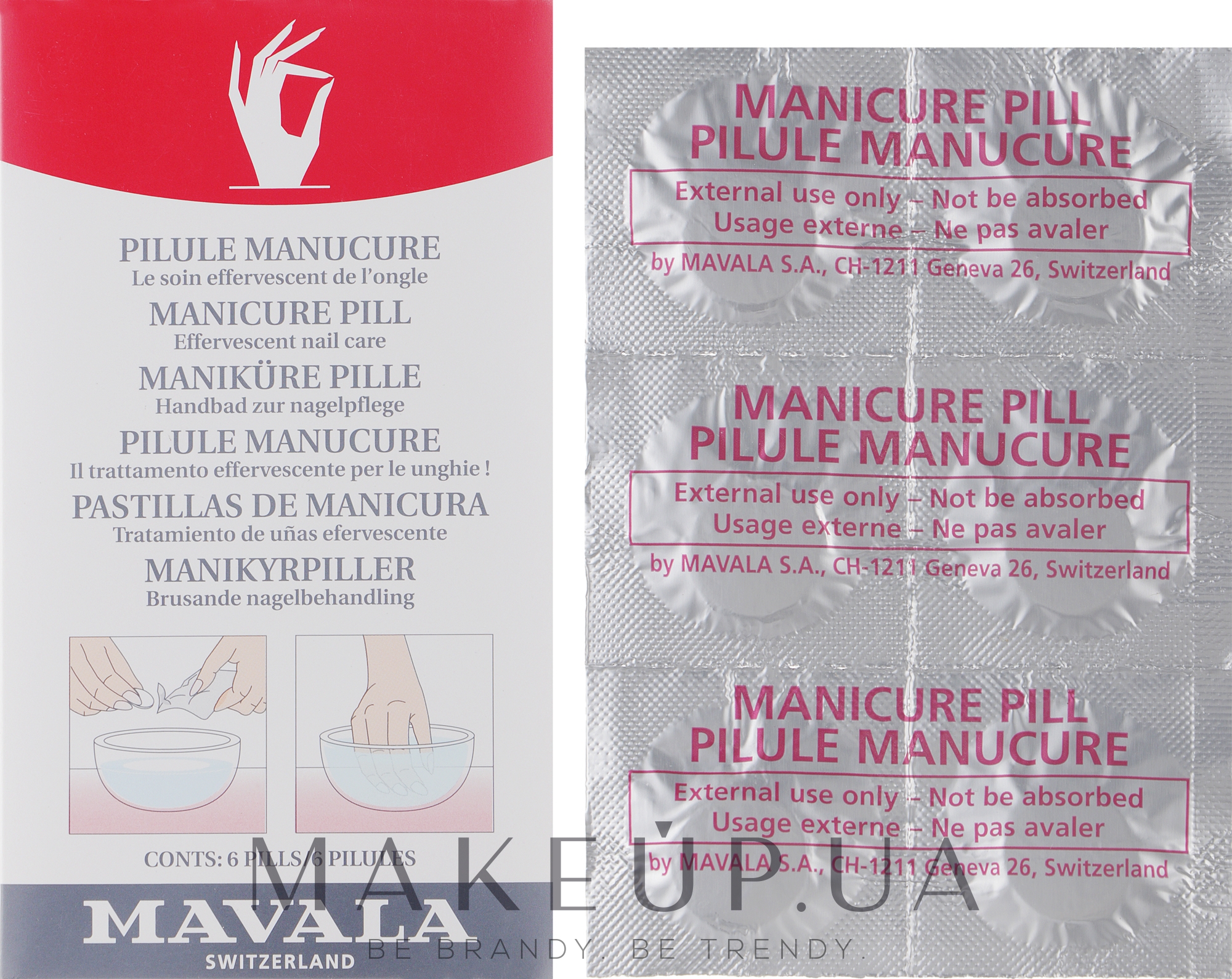 Таблетки для маникюрной ванночки - Mavala Manicure Pill — фото 6шт