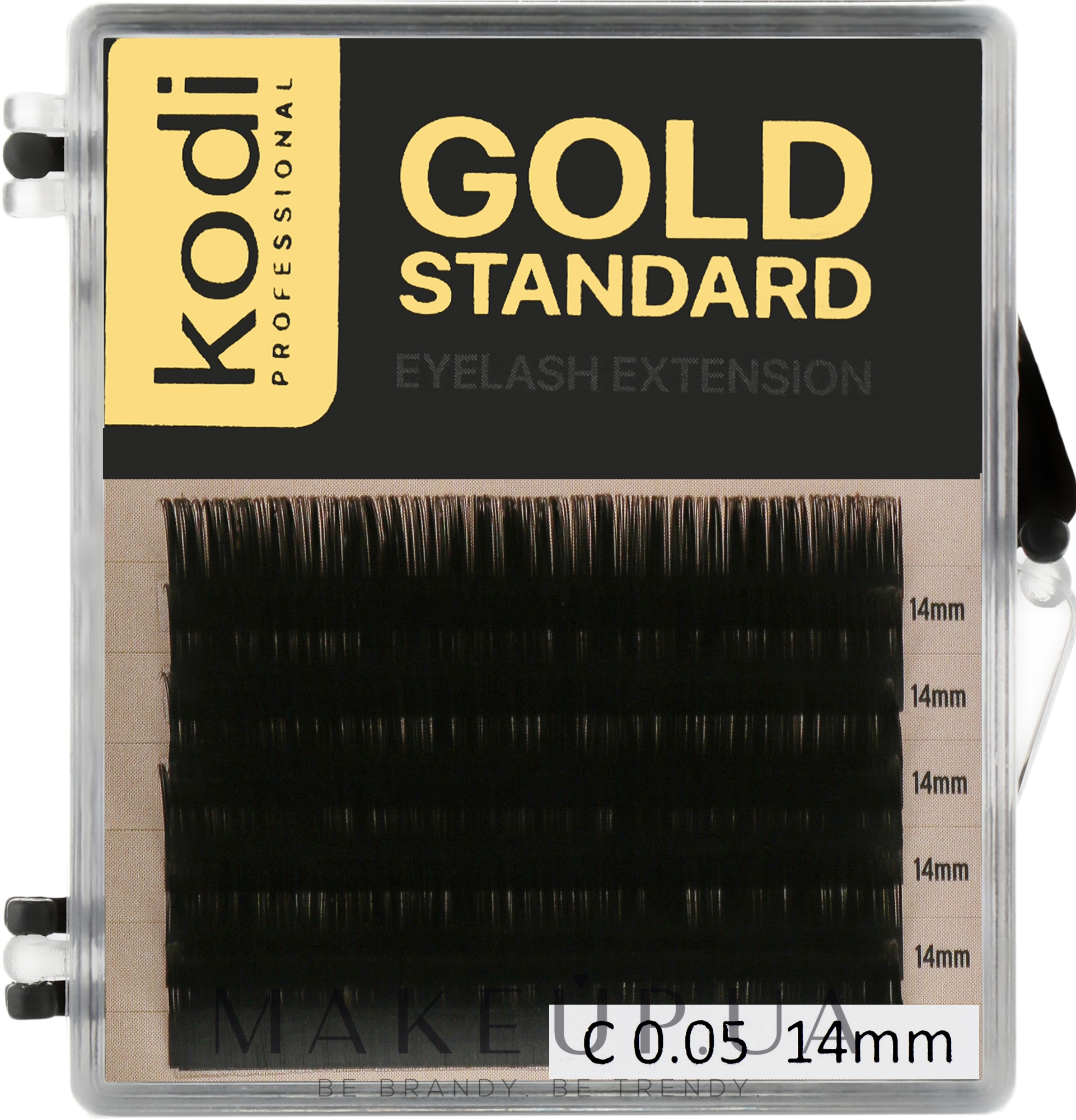Накладные ресницы Gold Standart C 0.05 (6 рядов: 14 mm) - Kodi Professional — фото 1уп