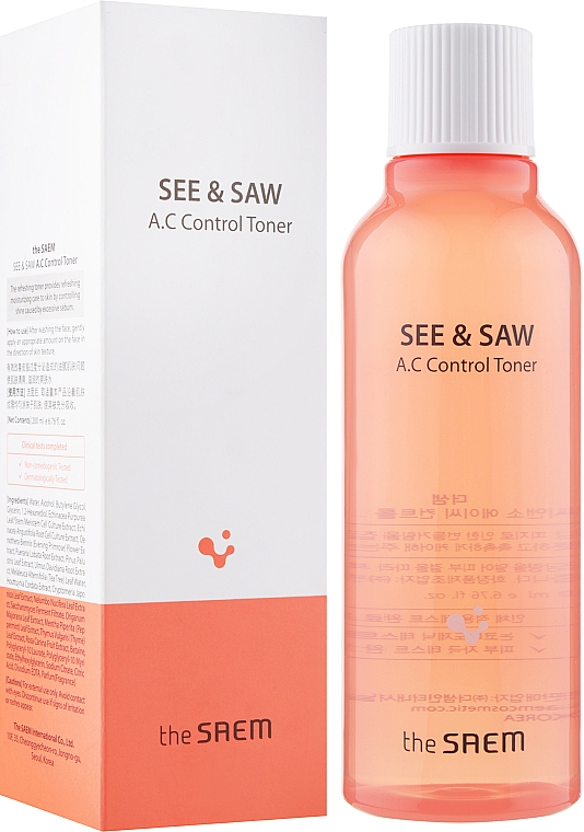 Лікувальний тонер для проблемної та жирної шкіри - The Saem See & Saw A.C Control Toner — фото N2