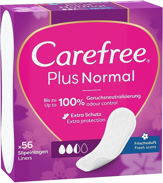 Гигиенические ежедневные прокладки, 56шт - Carefree Plus Original Fresh Scent Pantyliners — фото N3