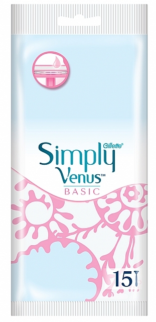 Одноразові станки для гоління, 15 шт. - Gillette Simply Venus 3 Basic — фото N1