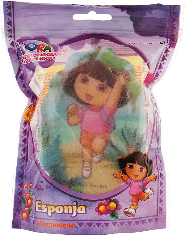 Мочалка банна дитяча "Дора" 12, рожева - Suavipiel Dora Bath Sponge — фото N1
