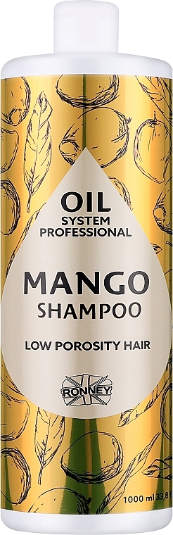 Шампунь для низькопористого волосся з олією манго - Ronney Professional Oil System Low Porosity Hair Mango Shampoo — фото N1
