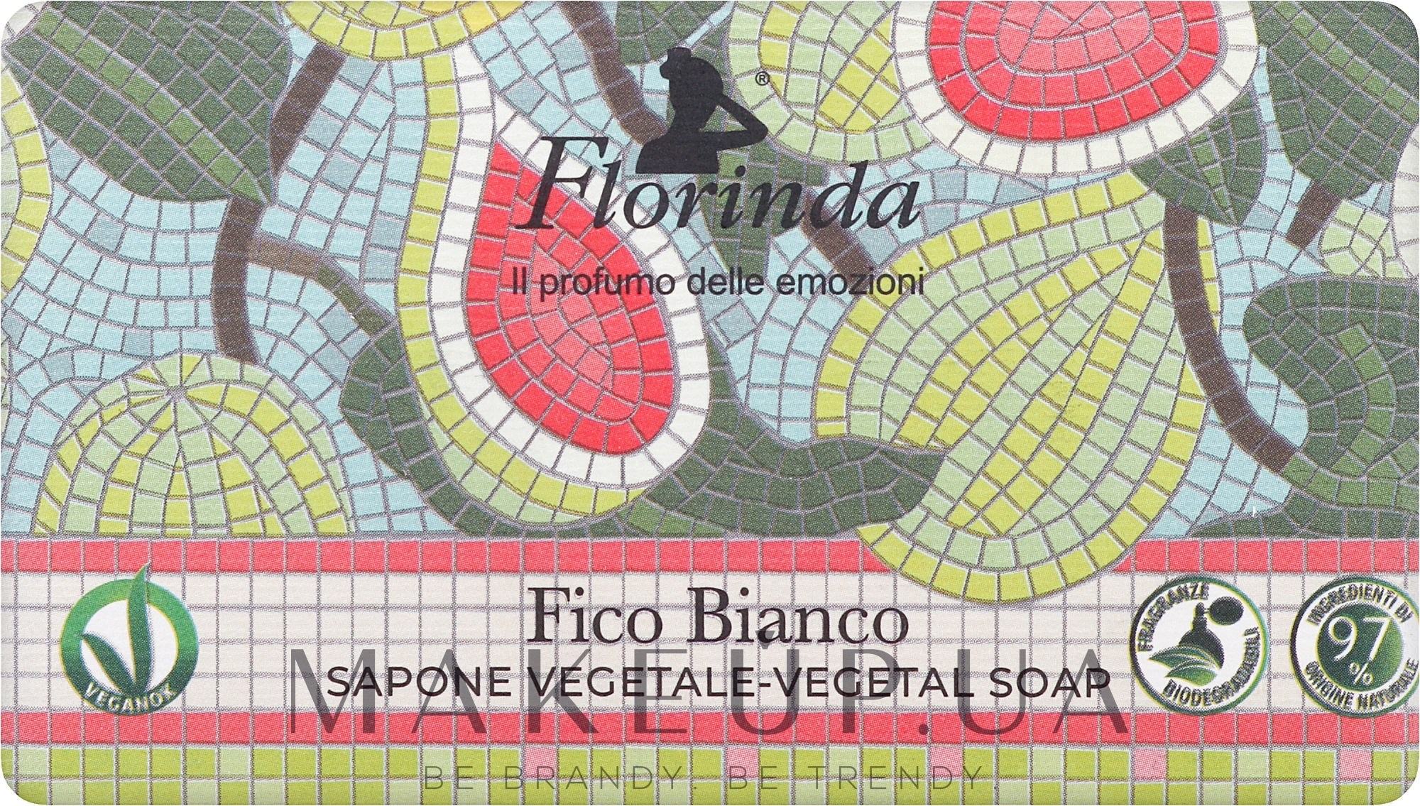 Натуральное мыло с ароматом белого инжира - Florinda Mosaici Italiani Vegetal Soap  — фото 200g