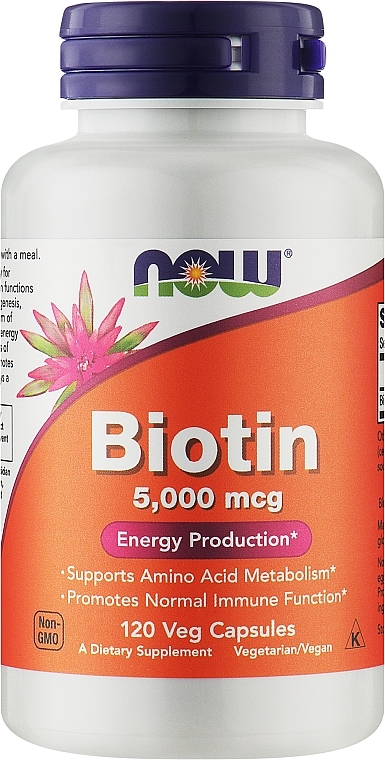 Дієтична добавка "Біотин 5000 мкг" - Now Biotin 5000 Mcg Energy Production — фото N3