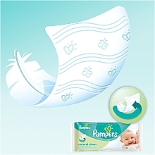 Дитячі вологі серветки Natural Clean, 128 шт. - Pampers — фото N5