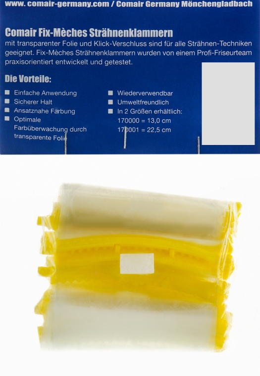 Пакеты для мелирования желтые 22,5см, 20шт - Comair — фото N2