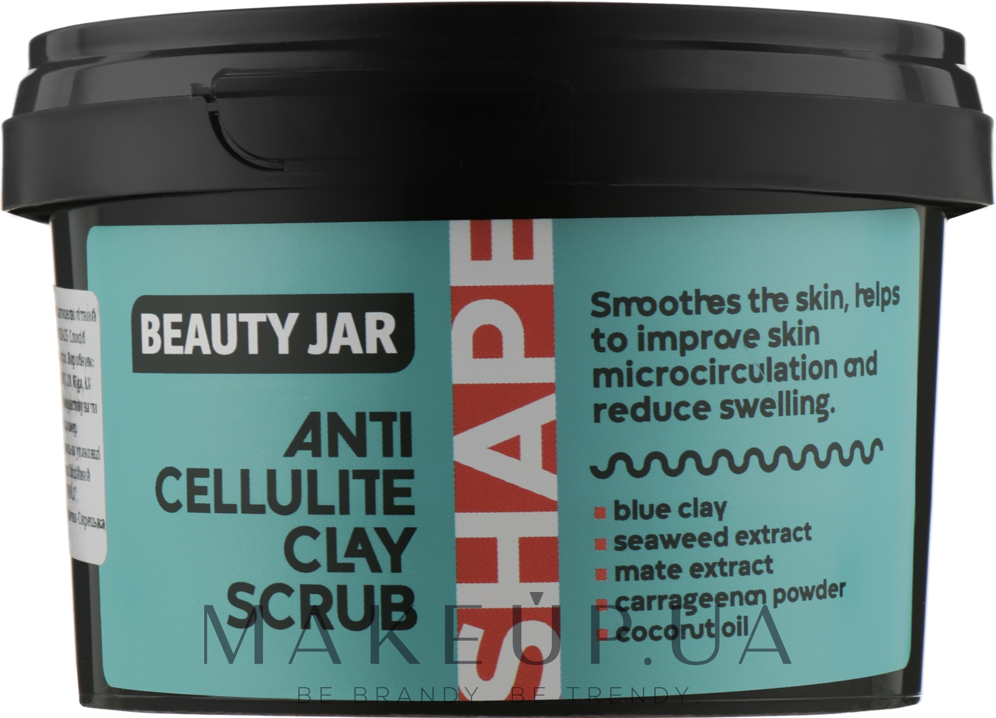 Антицелюлітний глиняний скраб для тіла - Beauty Jar Shape Anti-Cellulite Clay Scrub — фото 380g