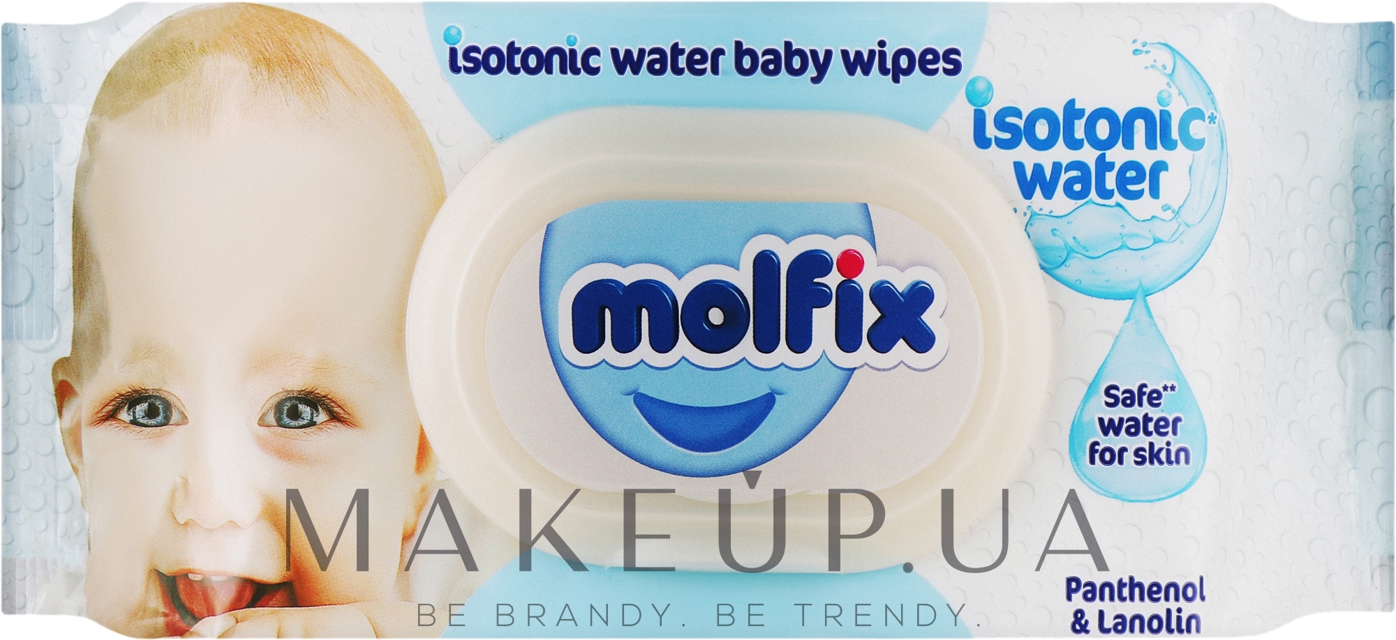 Серветки вологі для чутливої шкіри, 60 шт. - Molfix Isotonic Water Baby Wipes — фото 60шт
