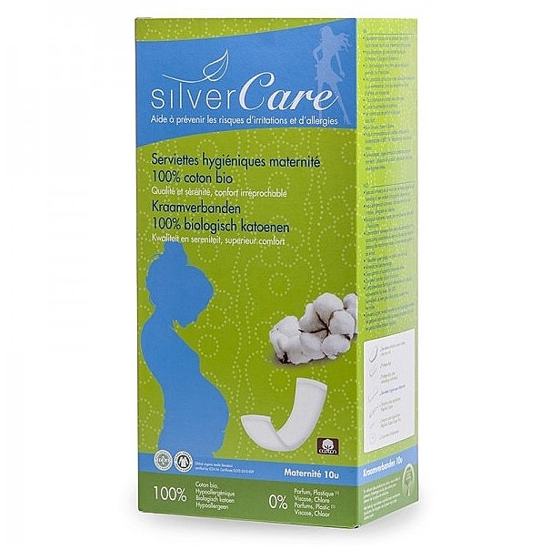 Гігієнічні серветки для вагітних, 10 шт. - Silver Care Cotton Squares — фото N1