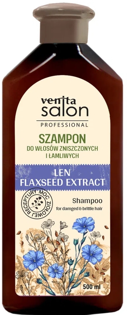 Шампунь для поврежденных волос - Venita Salon Professional Len Extract — фото 500ml