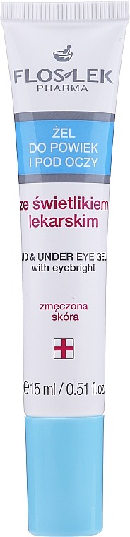 Гель для повік і шкіри навколо очей з очанки - Floslek Lid And Under Eye Gel With Eyebright (туба)