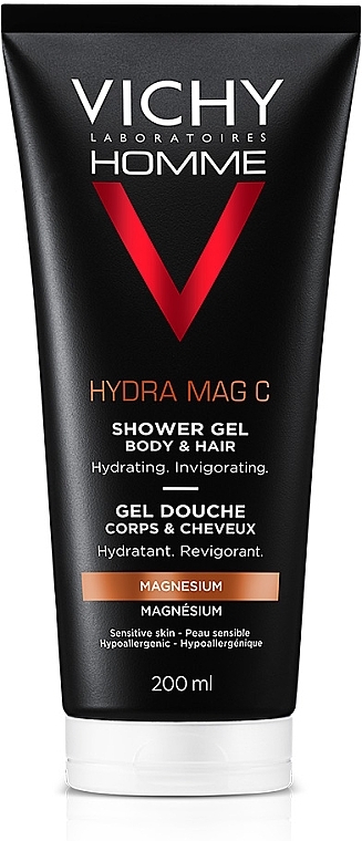 Тонизирующий гель для душа для тела и волос - Vichy Homme Hydra MAG C gel douche