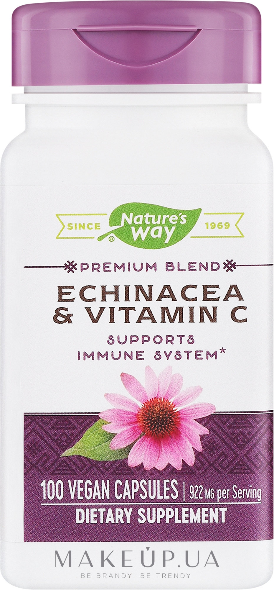 Пищевая добавка "Эхинацея с витамином С" - Nature's Way Echinacea & Vitamin C — фото 100шт