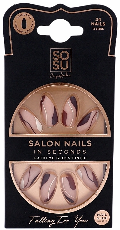Набор накладных ногтей - Sosu by SJ Salon Nails In Seconds Falling For You — фото N1