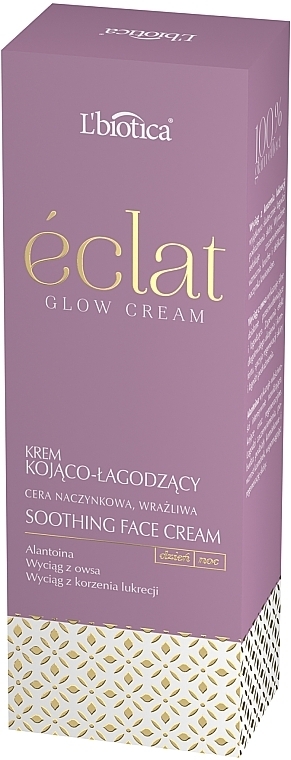 Заспокійливий крем для обличчя - L'biotica Eclat Glow Face Cream Soothing Anti-Irritation — фото N4