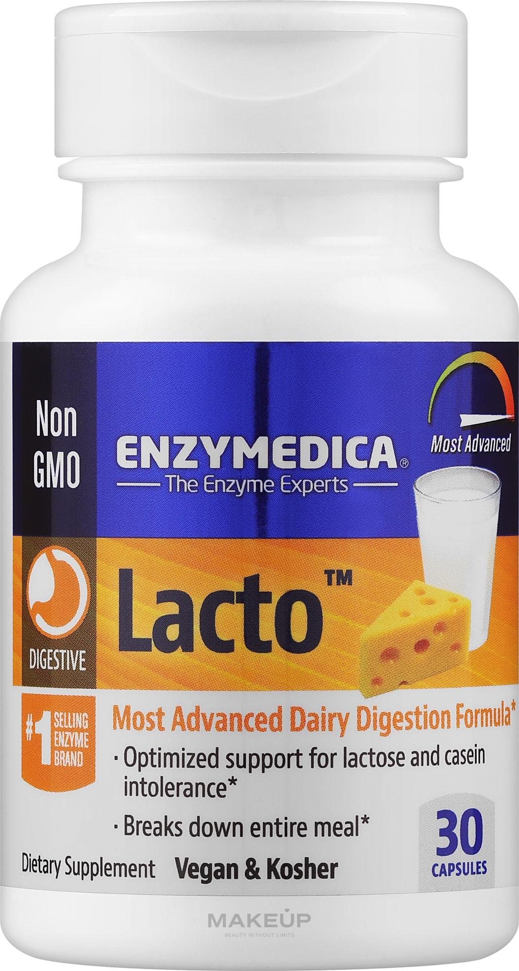 Харчова добавка "Ферменти для перетравлювання лактози" - Enzymedica Lypo Gold — фото 30шт