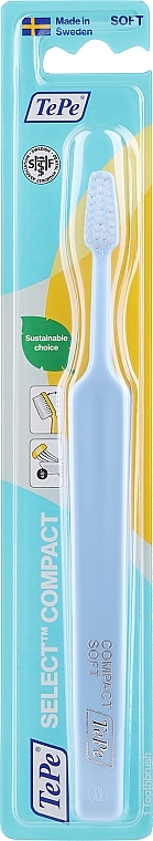 Зубная щетка Select Compact Soft, мягкая, светло-голубая - TePe Comfort Toothbrush — фото N1