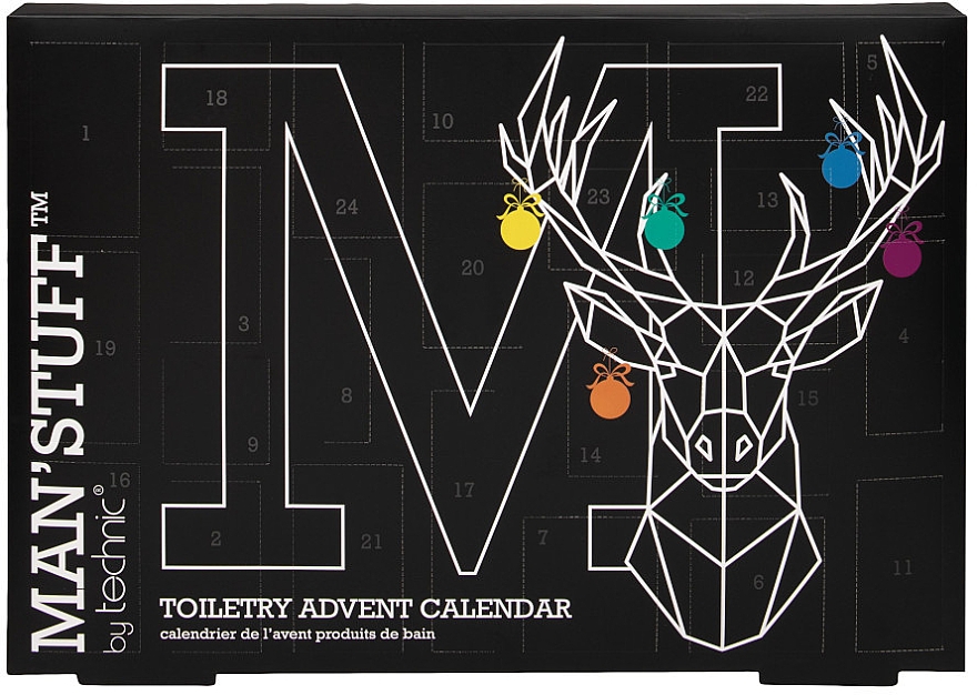 Набор "Адвент-календарь", 24 продукта - Technic Cosmetics Man'Stuff Toiletry Advent Calendar — фото N1