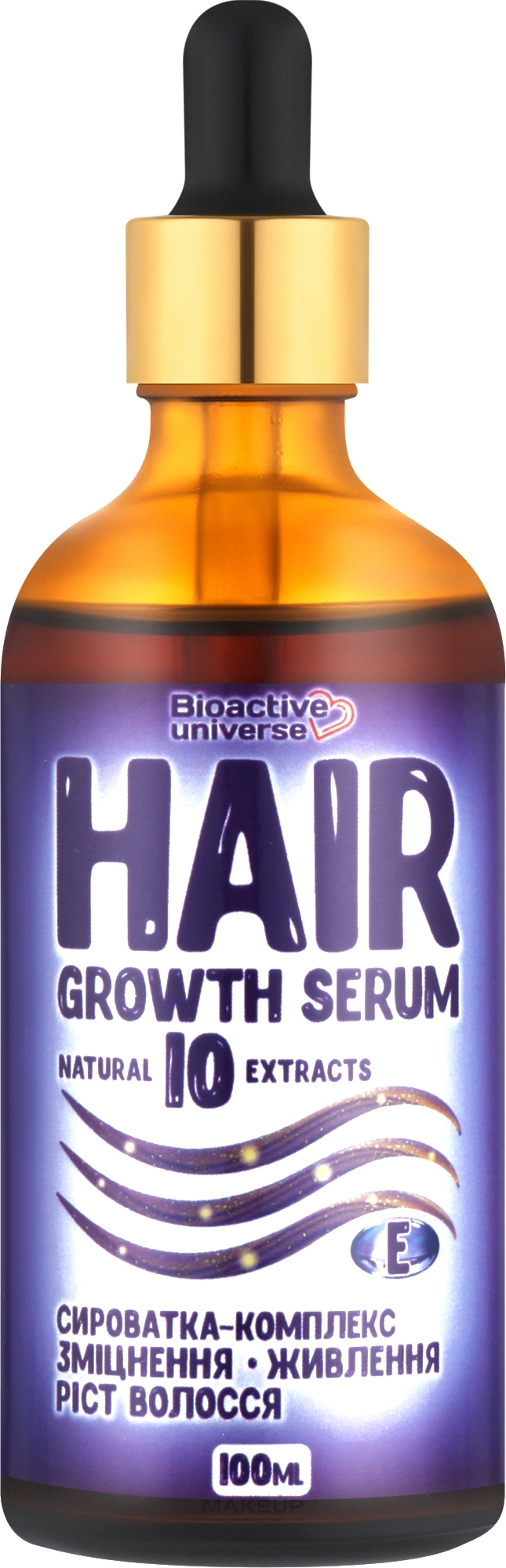 Сыворотка для волос, 10 экстрактов, для укрепления, питания и роста волос - Bioactive Universe Hair Growth Serum — фото 100ml