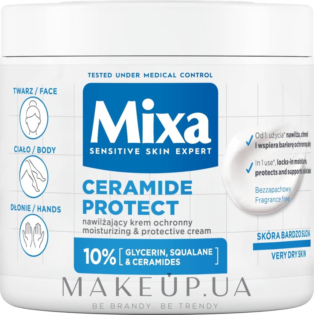 Зволожувальний крем для тіла - Mixa Ceramide Protect Moisturizing & Protective Cream — фото 400ml