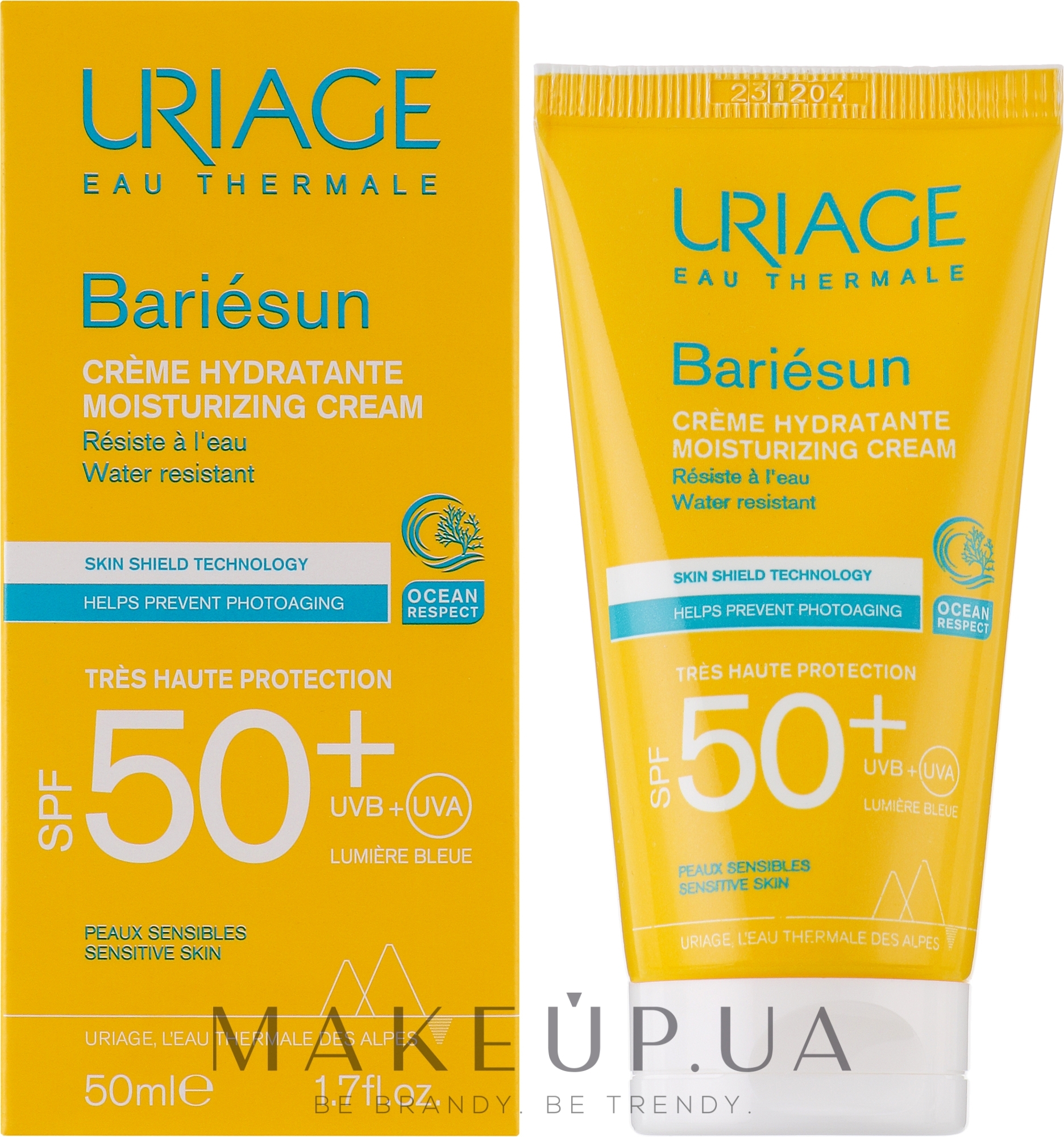 Солнцезащитный увлажняющий крем для тела - Uriage Bariesun Moisturuzing Cream SPF50+ — фото 50ml