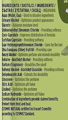 Бальзам для зміцнення довгого волосся та протидії ламкості з оливковою олією холодного віджиму - Nature Box Strength Vegan Conditioner With Cold Pressed Olive Oil — фото N7