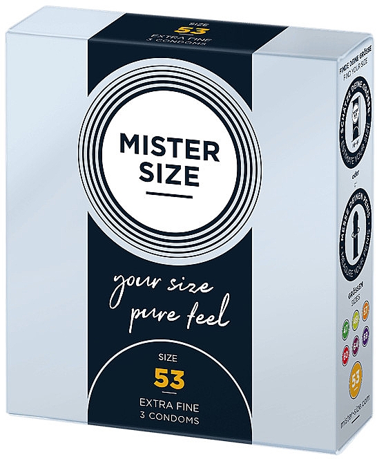 Презервативи латексні, розмір 53, 3 шт. - Mister Size Extra Fine Condoms — фото N2