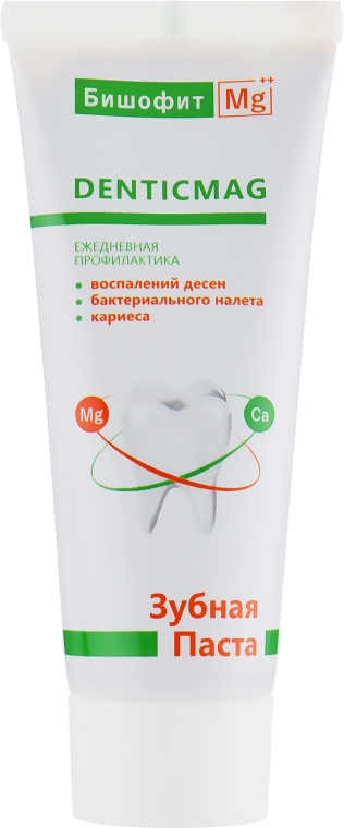 Натуральна зубна паста з магнієм та екстрактом кори дуба, без фтору - Бишофит Mg++ DenticMag — фото N2