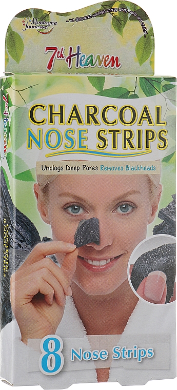 Очищувальні смужки для носа "Деревне вугілля" - 7th Heaven Charcoal Pore Strips — фото N3