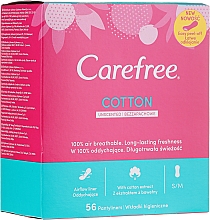 Гигиенические ежедневные прокладки, 56шт - Carefree Cotton Unscented Pantyliners — фото N2