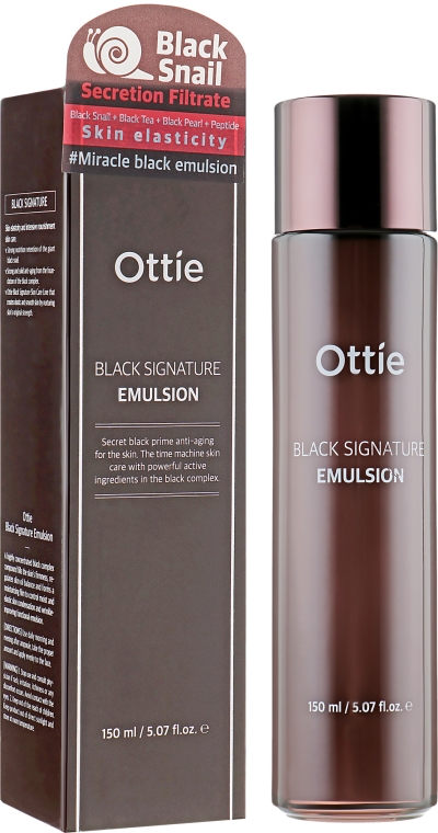 Емульсія для обличчя з муцином чорного равлика - Ottie Black Signature Emulsion
