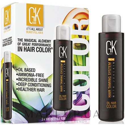 Безаммиачная масляная краска для волос с кератином - GKhair Oil Hair Color — фото N1