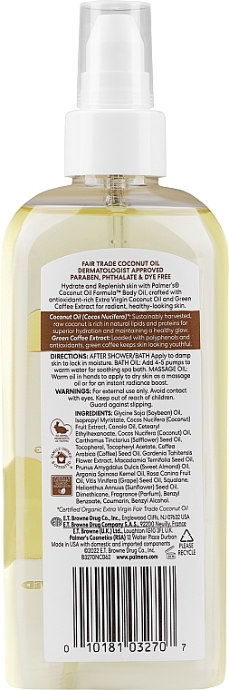 Олія для тіла - Palmer's Coconut Oil Formula Body Oil — фото N2