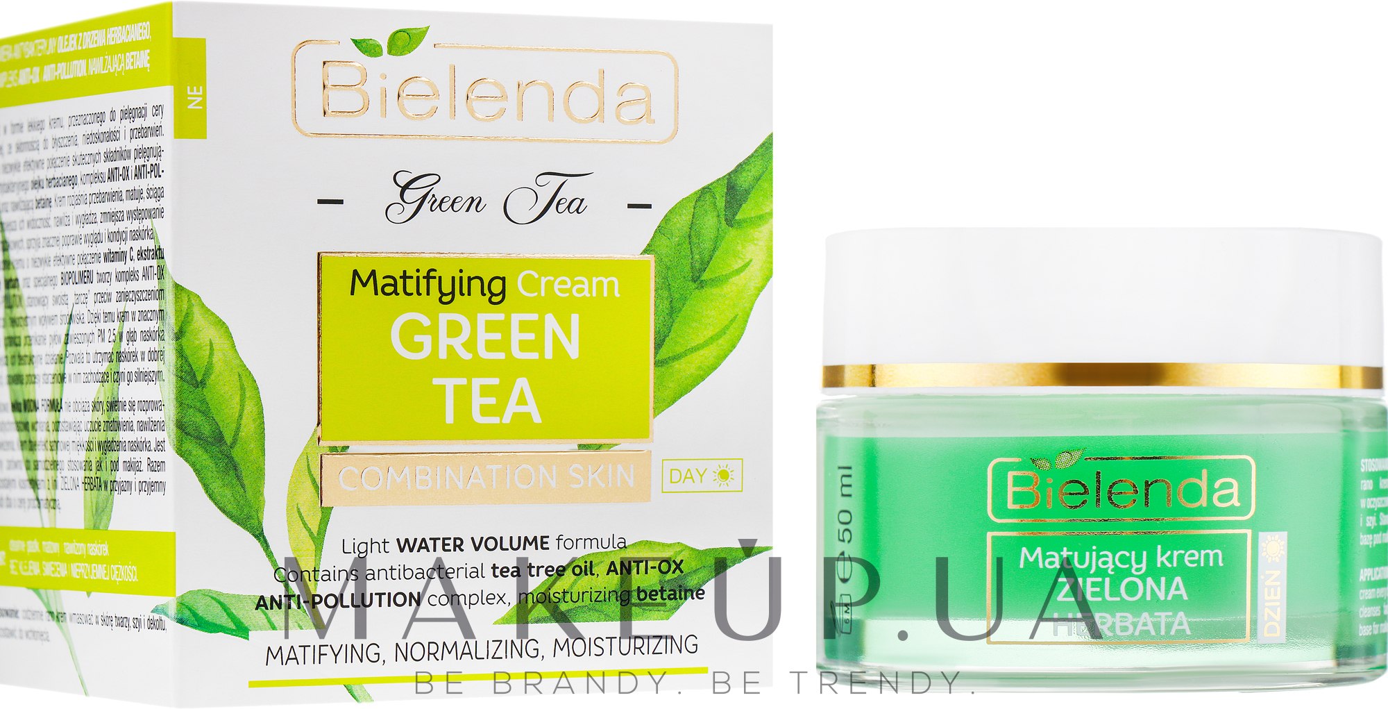 Матирующий крем для лица - Bielenda Green Tea Day Mattifying Face Cream Combination Skin — фото 50ml