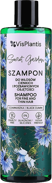 Шампунь для додання об`єму тонкому волоссю - Vis Plantis Herbal Vital Care Shampoo Black Cumin Linseed+Cotton Seed — фото N1